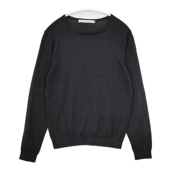 STANDART AT HAND コットンニット ハイゲージ 日本製 長袖 セーター ニット ブラック レディース スタンダートアットハンド【中古】5-0822M△