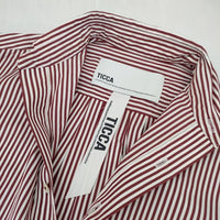 TICCA スクエアBIGシャツ シャツワンピ ストライプ ソメロス SOMELOS ワンピース ワインレッド ホワイト レディース ティッカ【中古】5-1001M∞