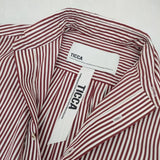 TICCA スクエアBIGシャツ シャツワンピ ストライプ ソメロス SOMELOS ワンピース ワインレッド ホワイト レディース ティッカ【中古】5-1001M∞