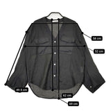 CINOH リネン Vネック シアー 19sst044 日本製 サイズ36 ブラウス シャツ ブラック レディース チノ【中古】5-0801M△