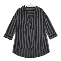 CAPRICIEUX LE'MAGE スキッパーシャツ 長袖 ストライプ LEZ1091304A0004 プルオーバー ブラウス シャツ ブラック ホワイト レディース カプリシューレマージュ【中古】5-0801M△
