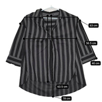 CAPRICIEUX LE'MAGE スキッパーシャツ 長袖 ストライプ LEZ1091304A0004 プルオーバー ブラウス シャツ ブラック ホワイト レディース カプリシューレマージュ【中古】5-0801M△