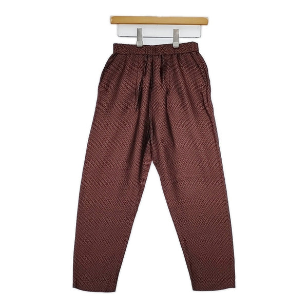 B:MING by BEAMS 93-23-0386-462 イージーパンツ 総柄 キュプラ パンツ エンジ ブラウン レディース ビーミングバイビームス【中古】5-0801M△