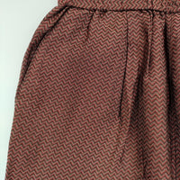 B:MING by BEAMS 93-23-0386-462 イージーパンツ 総柄 キュプラ パンツ エンジ ブラウン レディース ビーミングバイビームス【中古】5-0801M△