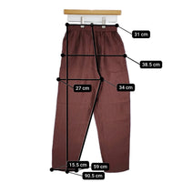 B:MING by BEAMS 93-23-0386-462 イージーパンツ 総柄 キュプラ パンツ エンジ ブラウン レディース ビーミングバイビームス【中古】5-0801M△