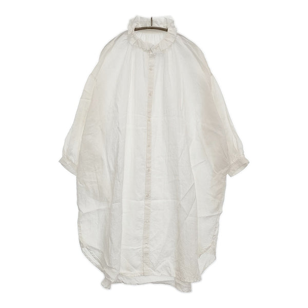 nest Robe ラミーファナージュロングチュニック フリルカラー 01201-1020 ワンピース ホワイト レディース ネストローブ【中古】5-0716M♪