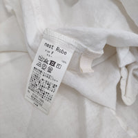 nest Robe ラミーファナージュロングチュニック フリルカラー 01201-1020 ワンピース ホワイト レディース ネストローブ【中古】5-0716M♪