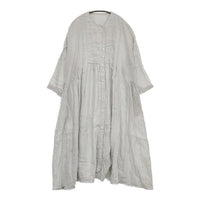 nest Robe 製品染め 01201-1441 リネンフロントオープンギャザー ワンピース ライトブルー系 レディース ネストローブ【中古】5-1001M∞
