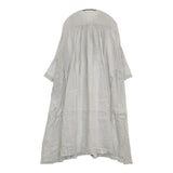 nest Robe 製品染め 01201-1441 リネンフロントオープンギャザー ワンピース ライトブルー系 レディース ネストローブ【中古】5-1001M∞