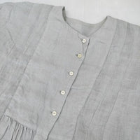nest Robe 製品染め 01201-1441 リネンフロントオープンギャザー ワンピース ライトブルー系 レディース ネストローブ【中古】5-1001M∞