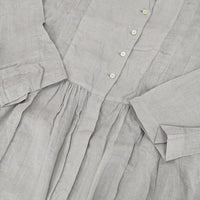 nest Robe 製品染め 01201-1441 リネンフロントオープンギャザー ワンピース ライトブルー系 レディース ネストローブ【中古】5-1001M∞