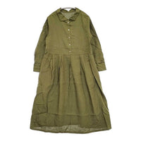 nest Robe リネンドレス 後染め 01184-1141 ギャザー ワンピース グリーン レディース ネストローブ【中古】5-1001M∞