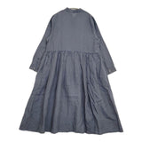 nest Robe 後染めリネンドレス High thread count linen classy dress 01191-1097 ワンピース ブルー レディース ネストローブ【中古】5-1001M∞