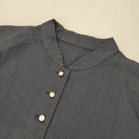 nest Robe 後染めリネンドレス High thread count linen classy dress 01191-1097 ワンピース ブルー レディース ネストローブ【中古】5-1001M∞