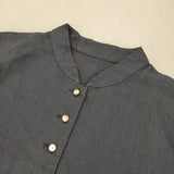 nest Robe 後染めリネンドレス High thread count linen classy dress 01191-1097 ワンピース ブルー レディース ネストローブ【中古】5-1001M∞