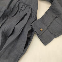 nest Robe 後染めリネンドレス High thread count linen classy dress 01191-1097 ワンピース ブルー レディース ネストローブ【中古】5-1001M∞