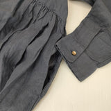 nest Robe 後染めリネンドレス High thread count linen classy dress 01191-1097 ワンピース ブルー レディース ネストローブ【中古】5-1001M∞