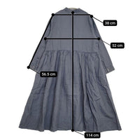 nest Robe 後染めリネンドレス High thread count linen classy dress 01191-1097 ワンピース ブルー レディース ネストローブ【中古】5-1001M∞