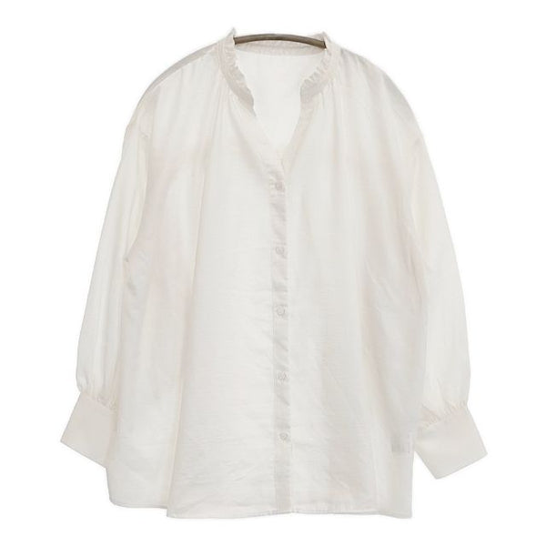 coen バックシャーリングボイルスキッパーブラウス ブラウス シャツ ホワイト レディース コーエン【中古】5-0924M∞