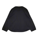 BLUE LAKE MARKET アメリカンドライ天竺 切替ヘムラウンド プリントTee 定価7590円 長袖Ｔシャツ カットソー ロンＴ ブラック レディース ブルーレイクマーケット【中古】5-0924M∞