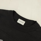 BLUE LAKE MARKET アメリカンドライ天竺 切替ヘムラウンド プリントTee 定価7590円 長袖Ｔシャツ カットソー ロンＴ ブラック レディース ブルーレイクマーケット【中古】5-0924M∞