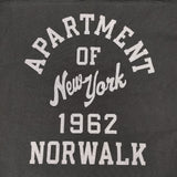 BLUE LAKE MARKET アメリカンドライ天竺 切替ヘムラウンド プリントTee 定価7590円 長袖Ｔシャツ カットソー ロンＴ ブラック レディース ブルーレイクマーケット【中古】5-0924M∞