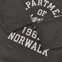 BLUE LAKE MARKET アメリカンドライ天竺 切替ヘムラウンド プリントTee 定価7590円 長袖Ｔシャツ カットソー ロンＴ ブラック レディース ブルーレイクマーケット【中古】5-0924M∞