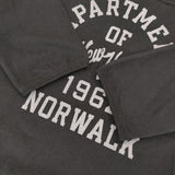 BLUE LAKE MARKET アメリカンドライ天竺 切替ヘムラウンド プリントTee 定価7590円 長袖Ｔシャツ カットソー ロンＴ ブラック レディース ブルーレイクマーケット【中古】5-0924M∞