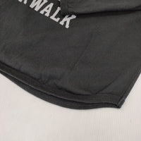 BLUE LAKE MARKET アメリカンドライ天竺 切替ヘムラウンド プリントTee 定価7590円 長袖Ｔシャツ カットソー ロンＴ ブラック レディース ブルーレイクマーケット【中古】5-0924M∞