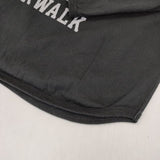 BLUE LAKE MARKET アメリカンドライ天竺 切替ヘムラウンド プリントTee 定価7590円 長袖Ｔシャツ カットソー ロンＴ ブラック レディース ブルーレイクマーケット【中古】5-0924M∞