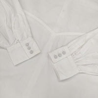 manon バルーンスリーブブラウス コットン ブラウス シャツ ホワイト レディース マノン【中古】5-0924M∞