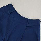 SI-HIRAI ワイドパンツ CHSS17-3514 コットン アシンメトリー キュロット ブルー レディース スーヒライ【中古】5-1204M∞