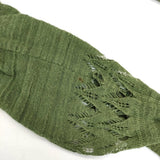iliann loeb 透かし編み ロング丈 132114 コットン 日本製 カーディガン グリーン レディース イリアンローブ【中古】5-0822M△