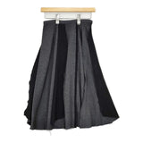 Mando テンセル ロングスカート グレー ブラック レディース マンド【中古】5-1129T∞