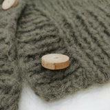 Bilitis dix-sept ans モヘヤ カーディガン カーキ レディース ビリティス ディ セッタン【中古】5-1125T◎