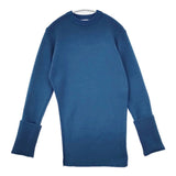 CLANE 11106-1172 SLANT CUT KNIT TOPS サイドスリット リブ ウール混 セーター ニット ライトブルー レディース クラネ【中古】5-1111T△