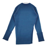 CLANE 11106-1172 SLANT CUT KNIT TOPS サイドスリット リブ ウール混 セーター ニット ライトブルー レディース クラネ【中古】5-1111T△