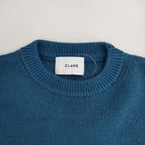 CLANE 11106-1172 SLANT CUT KNIT TOPS サイドスリット リブ ウール混 セーター ニット ライトブルー レディース クラネ【中古】5-1111T△