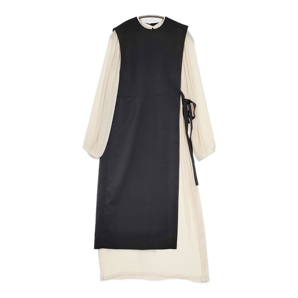 CLANE 10112-5042 3WAY THIN PLEAT ONE PIECE プリーツ ワンピース ベージュ ブラック レディース クラネ【中古】5-0822M△