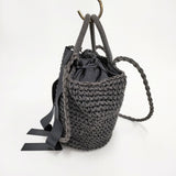 Bilitis dix-sept ans ペーパークロス Woven Bag Mサイズ かごバッグ ブラック レディース ビリティス ディ セッタン【中古】5-0809S◎