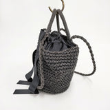 Bilitis dix-sept ans ペーパークロス Woven Bag Mサイズ かごバッグ ブラック レディース ビリティス ディ セッタン【中古】5-0809S◎