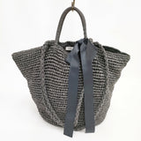 Bilitis dix-sept ans ペーパークロス Woven Bag Lサイズ かごバッグ ブラック レディース ビリティス ディ セッタン【中古】5-0809S◎