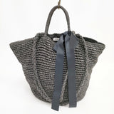 Bilitis dix-sept ans ペーパークロス Woven Bag Lサイズ かごバッグ ブラック レディース ビリティス ディ セッタン【中古】5-0809S◎