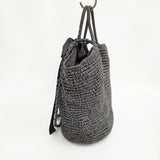 Bilitis dix-sept ans ペーパークロス Woven Bag Lサイズ かごバッグ ブラック レディース ビリティス ディ セッタン【中古】5-0809S◎
