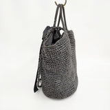 Bilitis dix-sept ans ペーパークロス Woven Bag Lサイズ かごバッグ ブラック レディース ビリティス ディ セッタン【中古】5-0809S◎