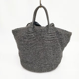 Bilitis dix-sept ans ペーパークロス Woven Bag Lサイズ かごバッグ ブラック レディース ビリティス ディ セッタン【中古】5-0809S◎