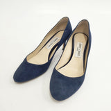 JIMMY CHOO スウェード ラウンドトゥ 38.5 パンプス ネイビー レディース ジミーチュウ【中古】5-1119T◎