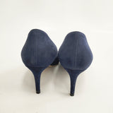 JIMMY CHOO スウェード ラウンドトゥ 38.5 パンプス ネイビー レディース ジミーチュウ【中古】5-1119T◎