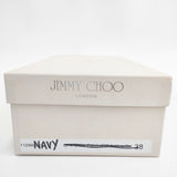 JIMMY CHOO スウェード ラウンドトゥ 38.5 パンプス ネイビー レディース ジミーチュウ【中古】5-1119T◎