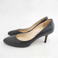 JIMMY CHOO レザー サイズ38.5 ハイヒール パンプス ブラック レディース ジミーチュウ【中古】5-0904G◎